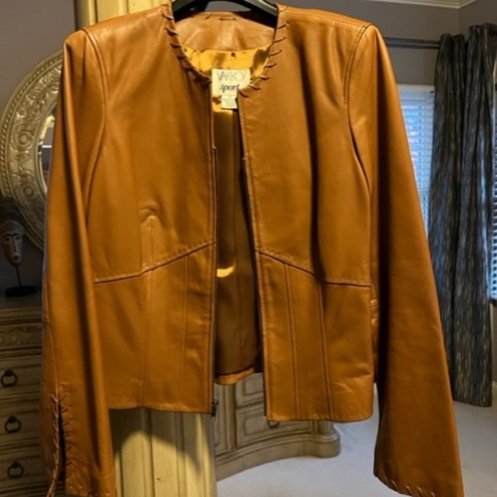 Vakko Sport Lamb Leather Pants Suit